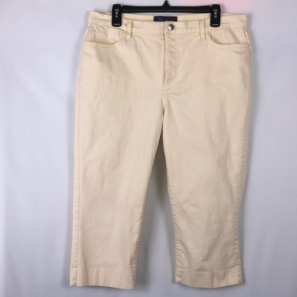 NYDJ Pants - NYDJ Pale Yellow Lift & Tuck High Rise Capris - 14